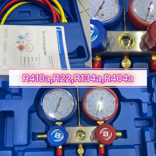 ชุดเกจ์ พร้อมสาย 3 เส้น อย่างดี NEW R410a,R22,R32,R134a,R404A /Manifold Gauge Set