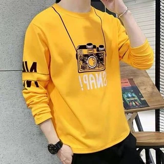 พร้อมส่งเสื้อยืดแขนยาวแฟชั่นผู้ชายลุคเกาหลี เนื้อผ้าดี ผ้าเนียนนุ่ม ใส่ไปไหนก็ดูเท่(T-023）