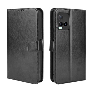 VIVO T1X เคส Phone Holder Stand Case VIVO T1X VIVOT1X เคสฝาพับ Wallet PU Leather Back Cover