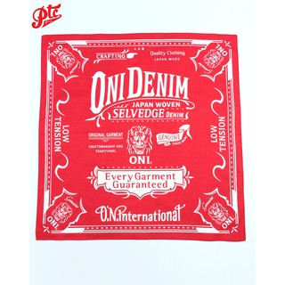 ผ้าเช็ดหน้า ONI DENIM BANDANA Color Red (made in japan)