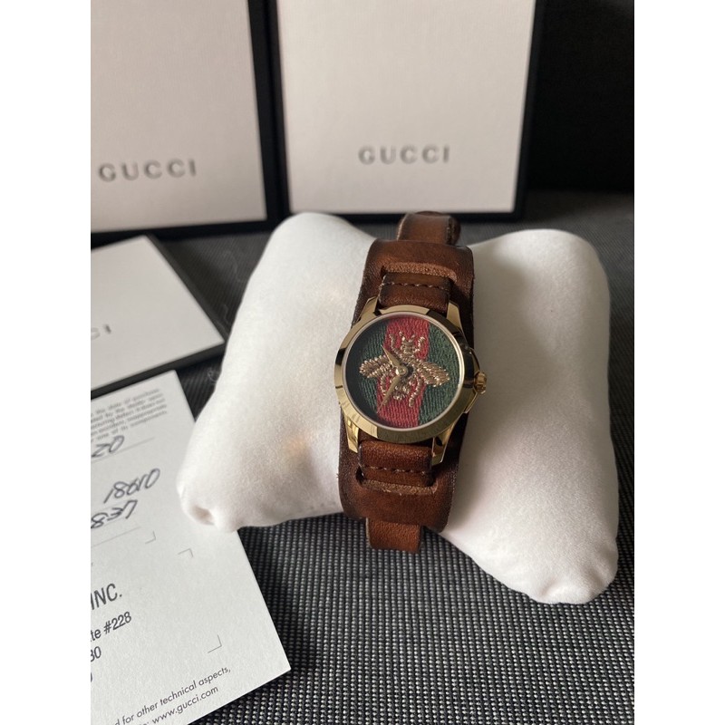 นาฬิกา Gucci สายหนัง หน้าปัดผึ้ง ของแท้100%