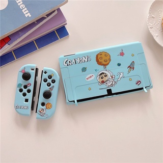 Nintendo Switch OLED เคส ธีมแอนิเมชั่นน่ารัก CRAYONS 【 N A S A 】เคสดี TPU เกมคอนโซล ป้องกัน ฝาครอบนุ่ม