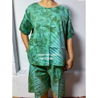 มัดย้อม (โค๊ดส่งฟรี)ชุดมัดย้อม ชุดแขนสั้น ราคาถูกผ้านิ่ม​ ใส่สบาย