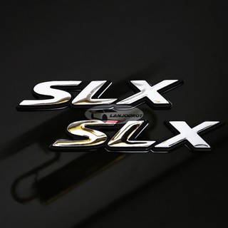 โลโก้ SLX สีโครเมี่ยม ขอบดำ 1 คู่ (2 ชิ้น) ขนาด 3.2 x 16 cm. ติดข้างประตู ISUZU D-MAX