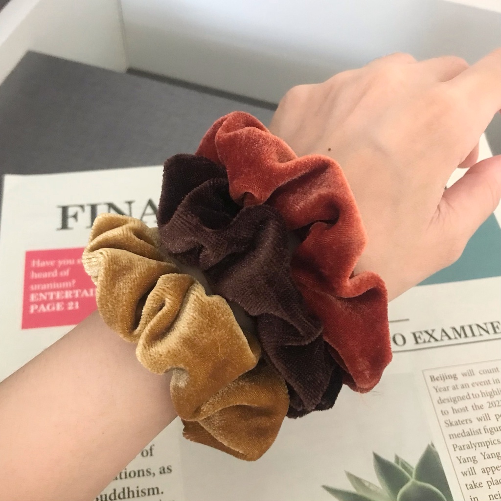 โดนัทมัดผม ผ้ากำมะหยี่ ยางยืดอย่างดี มีหลากสี พร้อมส่งจากไทย - รูปที่ 5