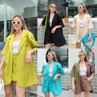 LANY BLAZER | เบลเซอร์แขนสั้นทรง oversize แมทช์กางเกงขาสั้น ลุคเกาหลีเกาใจ