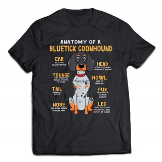 เสื้อยืด พิมพ์ลาย Anatomy of A Bluetick Coonhound สไตล์คลาสสิก สีดําS-5XL