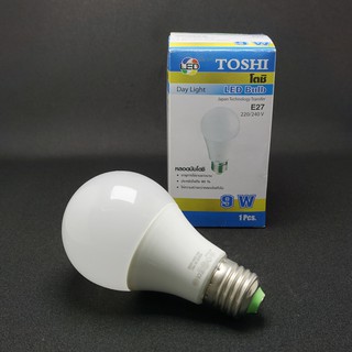 หลอด Bulb 9W E27 แสงขาว Toshi