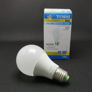 หลอด Bulb 9W E27 แสงขาว Toshi