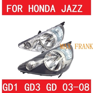 ไฟหน้ารถยนต์ สําหรับ Honda Jazz GD1 GD3 GD 2003-2008 ไฟหน้า ไฟหน้าโปรเจคเตอร์ไฟหน้าแต่ง โคมไฟหน้า Headlamp  Headlight ไฟหน้า​โปรเจค​เตอร์​