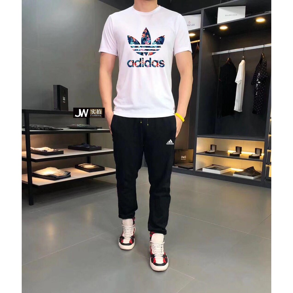 Adidasอาดิดาสคลาสสิกแขนสั้นนำเข้าผ้าฝ้ายสบายระบายอากาศของแท้ Adidasอาดิดาสคลาสสิกแขนสั้นนำเข้าผ้าฝ้ายสบายระบายอากาศของแท้