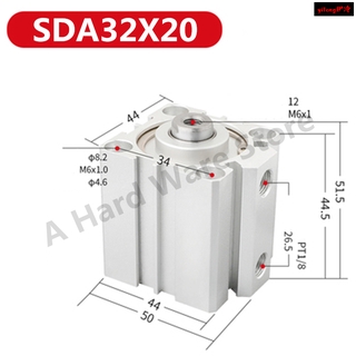 airtac type SDA Square Pneumatic Cylinder Air Control SDA20/25/32/40x5x10x15x20x25x30x35x40x45x50