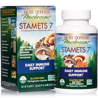 Fungi Perfecti, Host Defense Mushrooms Stamets 7 Immune Supplements Contains 120 vegetarian capsules.
