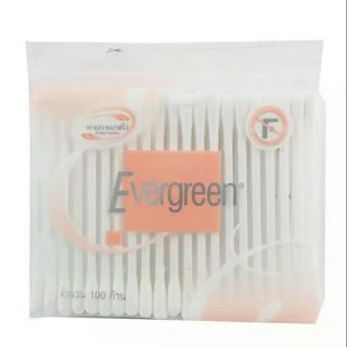 (แพค6/12ห่อ) สำลีก้าน เอเวอร์กรีน 100 ก้าน Evergreen Cotton bud 100 s (มีครบทุกแบบ)