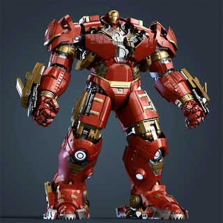 โมเดลของเล่น ซูเปอร์ฮีโร่ Iron Man Hulk มีไฟ LED เคลื่อนไหวได้ สำหรับเด็กผู้ชาย