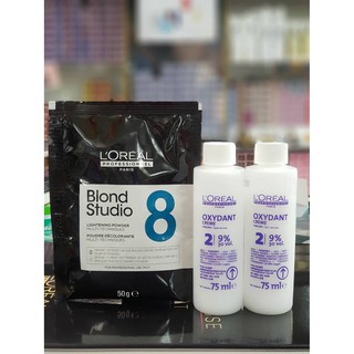 Loreal blond studio multi techniques lightening powder ผงกัด ผงกัดสีผม ลอรีอัล ผงกัดซอง 50 กรัม