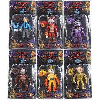 6 ชิ้น ห้าคืน มิดไนท์ ของเล่น หมี พร้อมข้อต่อ ขยับได้ เรืองแสง FNAF ฟิกเกอร์ ของเล่น โมเดลสุนัขจิ้งจอก ตุ๊กตาเด็ก ของขวัญ