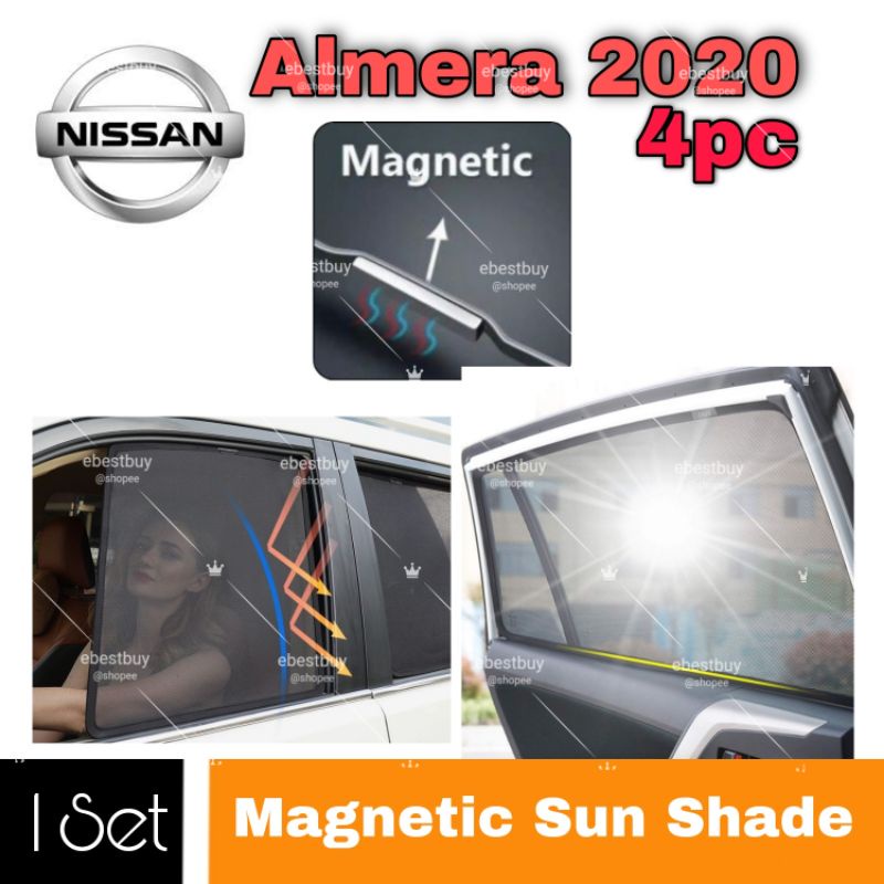 ม่านบังแดดแม่เหล็ก Nissan Almera sylphy xtrail navara xtrail livina xpander กันแดด UV ม่านป้องกันหน้าต่าง cermin