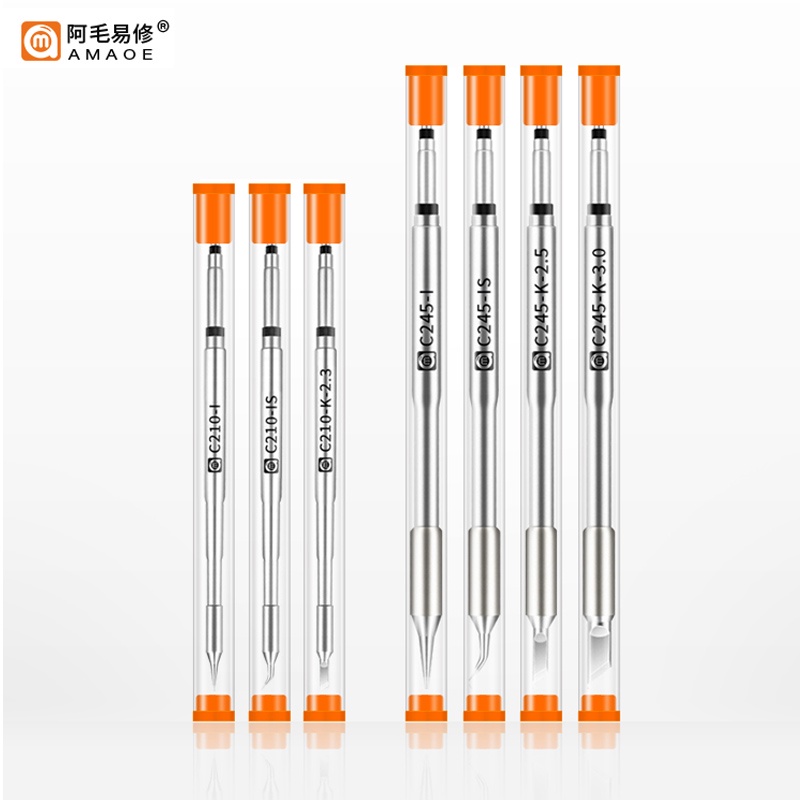 Amaoe C210 C245 เคล็ดลับบัดกรีเหล็กเชื่อมเคล็ดลับสําหรับ Jbc Gvm Oss Aixun T3b T245 T210 Handle Stat