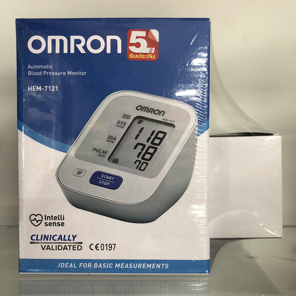 Omron รุ่น HEM-7121 /  HEM-7120  เครื่องวัดความดัน (แถมฟรี Adapter Omron ของแท้ + ถ่าน AA 4 ก้อน)