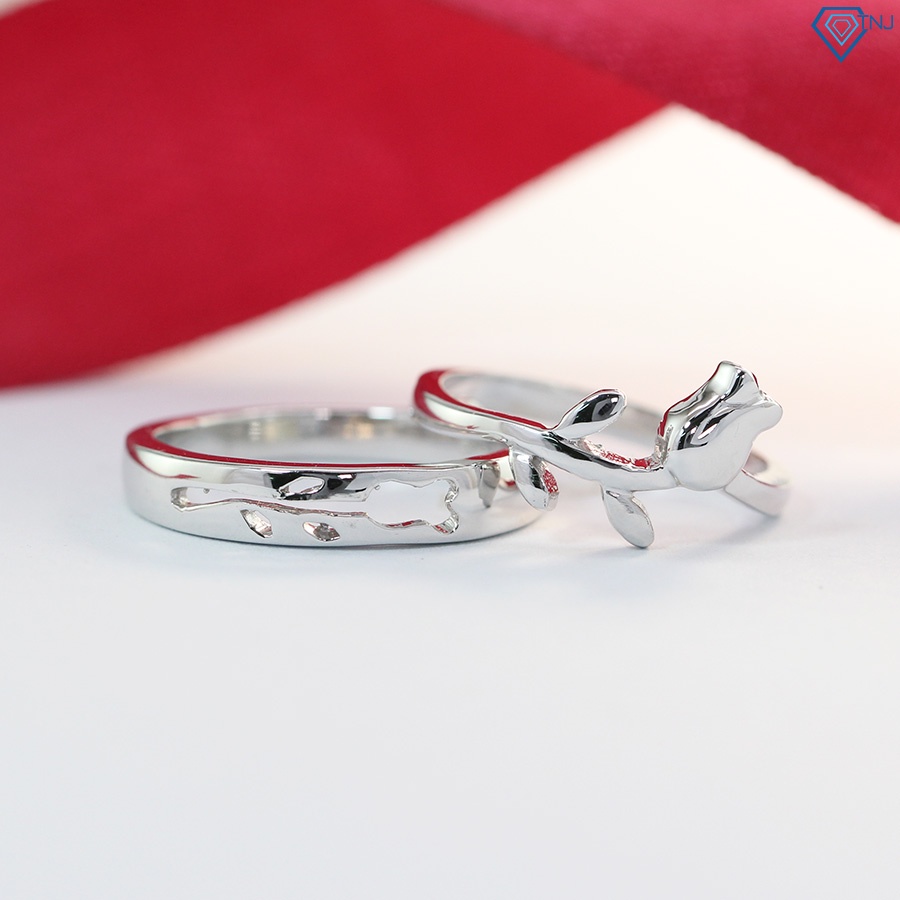 แหวนเงินรูปดอกกุหลาบสําหรับผู้ชายและผู้หญิง ND0380 TNJ Jewelry