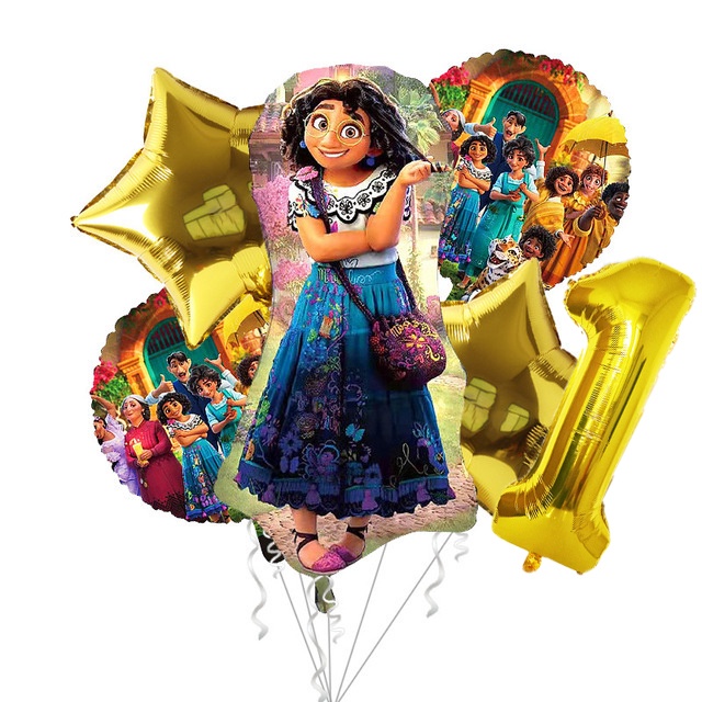 6 ชิ้น Disney Encanto Mirabel วันเกิดบอลลูนตกแต่งของเล่น Encanto Mirabel การ์ตูนบอลลูนชุดวันเกิดของเ