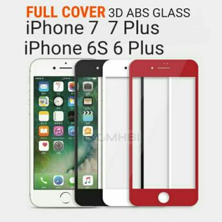 กระจกนิรภัยแบบเต็มรูปแบบ 3D Full Cover ABS Anti UV Tempered Glass iPhone 7 6 6s Plus พร้อมส่ง