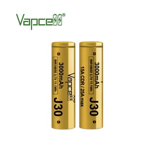 Vapcell INR18650 J30(สีทอง)3000mAh 3.7V 15/25Aของแท้ เช็คโค๊ดได้