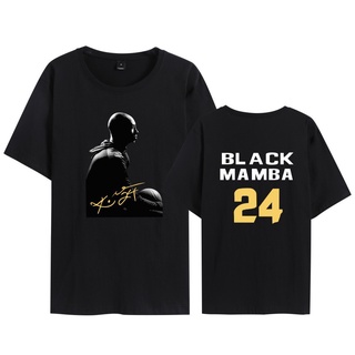 เสื้อยืดแขนสั้น ทรงหลวม ลายบาสเก็ตบอล KOBE สีดํา สไตล์ยุโรป สําหรับผู้ชายSize S-5XL