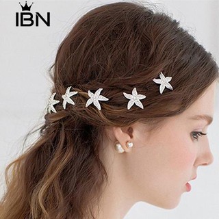 * 6 ชิ้น Starfish U รูปร่างถักเปียที่ถักผมแต่งงาน Hairpin ผม