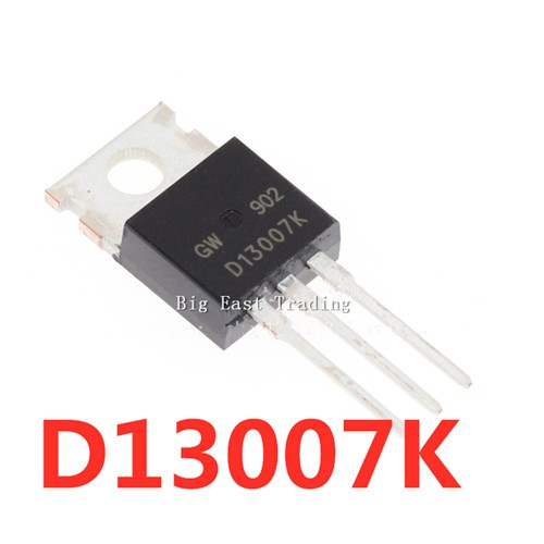 5 ชิ้น D13007k D13007 13007 To-220 ทรานซิสเตอร์แพ็คเกจรับประกันคุณภาพ
