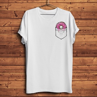 ขายดี!เสื้อยืดแขนสั้นลําลอง พิมพ์ลายโดนัท 3 มิติ แต่งกระเป๋า สไตล์สตรีท แฟชั่นฤดูร้อน สําหรับผู้ชาย และผู้หญิงS-5XL