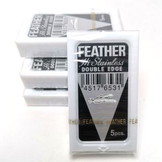 ใบมีโกน ขนนก 2 คม สแตนเลส FEATHER 5 ใบ