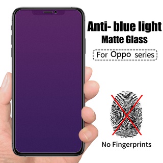 Herry Matte Anti UV Blue Purple Light Tempered Glass For Oppo F11 F9 F7 F5 Pro A9 A15 A15S A3S AX5 A5S AX5S A7 A12 A12E A83 A92 A52 A53 A33 A93 A5 A9 A31 A1K A91 Reno 2 2F 3 4 4F 5 Screen Protector