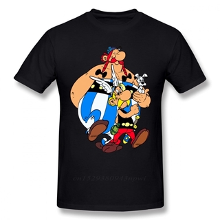 เสื้อยืดแขนสั้น พิมพ์ลายกราฟิก Asterix And Obelix สไตล์สตรีท สําหรับผู้ชาย