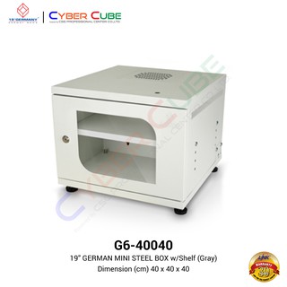 GERMAN RACK G6-40040 19" GERMAN MINI STEEL BOX w/Shelf (Gray) (ตู้, W40 x D40 x H40 cm.) [ INTERLINK ]