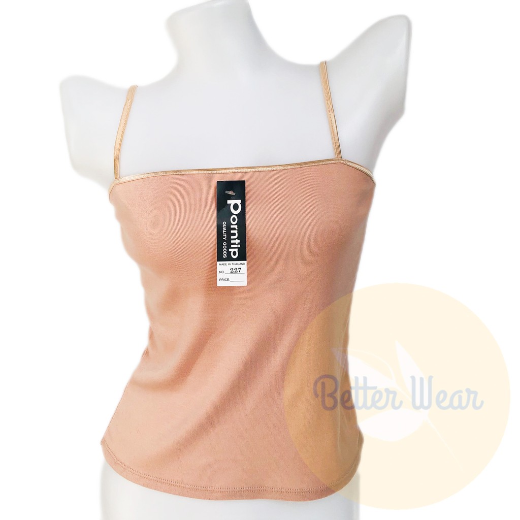 Porntip227 เสื้อสายเดี่ยวผ้ายืด ทรงหน้าสูงหลังต่ำ / ฟรีไซส์ - รูปที่ 6