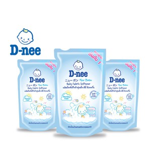 D-nee Newborn น้ำยาปรับผ้านุ่ม กลิ่น Morning Fresh สีฟ้า ชนิดเติม ขนาด 600 มล. (แพ็ค 3)