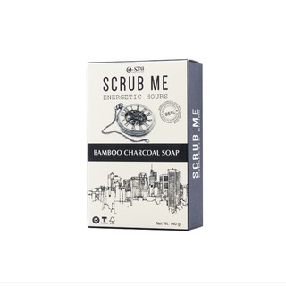 O-Spa Natural SCRUB ME Bamboo Charcoal Soap -Energetic hour 140g โอสปา สบู่ถ่านไม้ไผ่ผสมงาดำ กลิ่นเอนเนอจิกอาวน์ 140g