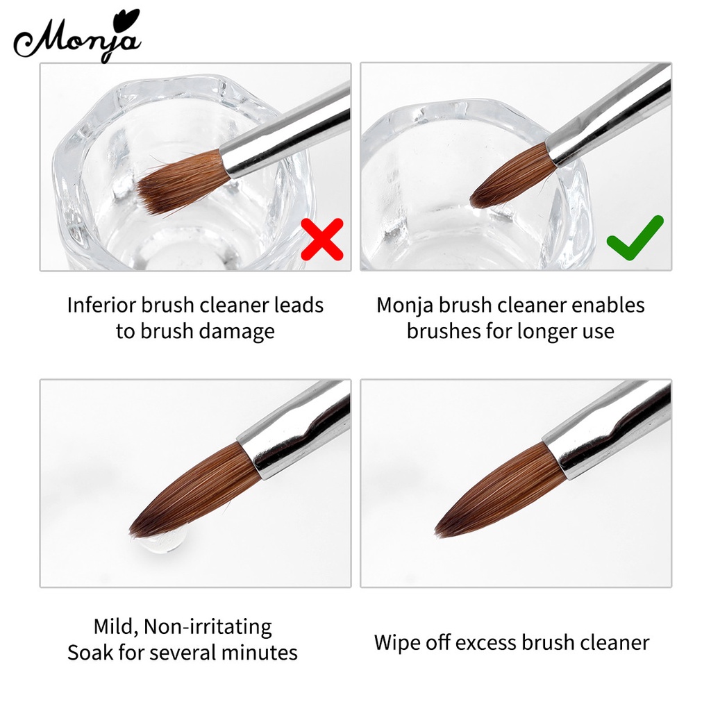 Monja سائل تنظيف فرش الأظافر 30 / 60 مل — صورة 3