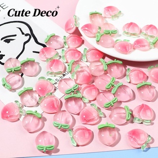 【CuteDeco】กระดุมหมุด รูปพีช สีชมพูอ่อน 3 แบบ สําหรับรองเท้า Crocs DIY