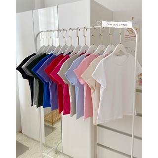 ST669 baby Tee 🍭 Cotton 100% No.20 ทรงสลิมสีพื้น