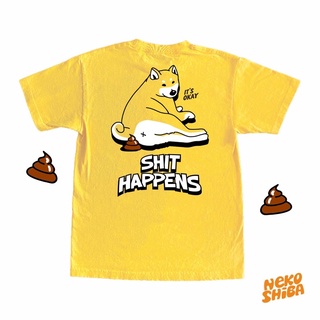 เสื้อยืดผ้าฝ้ายNekoshiba เสื้อยืด ลาย Shiba Shxt HappensL XL  XXL 3XL