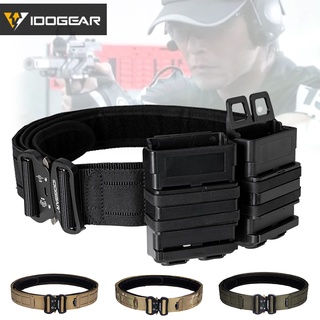 Idogear สายพานยุทธวิธี ตัดเลเซอร์ 2 นิ้ว พร้อมกระเป๋าใส่นิตยสาร แบบคู่ ABS M4 M16 ปลดเร็ว 556