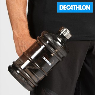 ขวดน้ำ กระบอกน้ำ ทรงแกลลอน ดัมเบล (สีดำ) 2.2 ลิตร - Decathlon