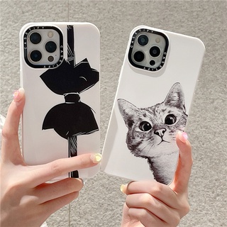 Casetify 【แมวโบว์】เคสโทรศัพท์มือถือซิลิโคน TPU นิ่ม กันกระแทก คุณภาพสูง สําหรับ iPhone 13 Pro MAX 12 11 Pro MAX XR X XS MAX 7 8 Plus