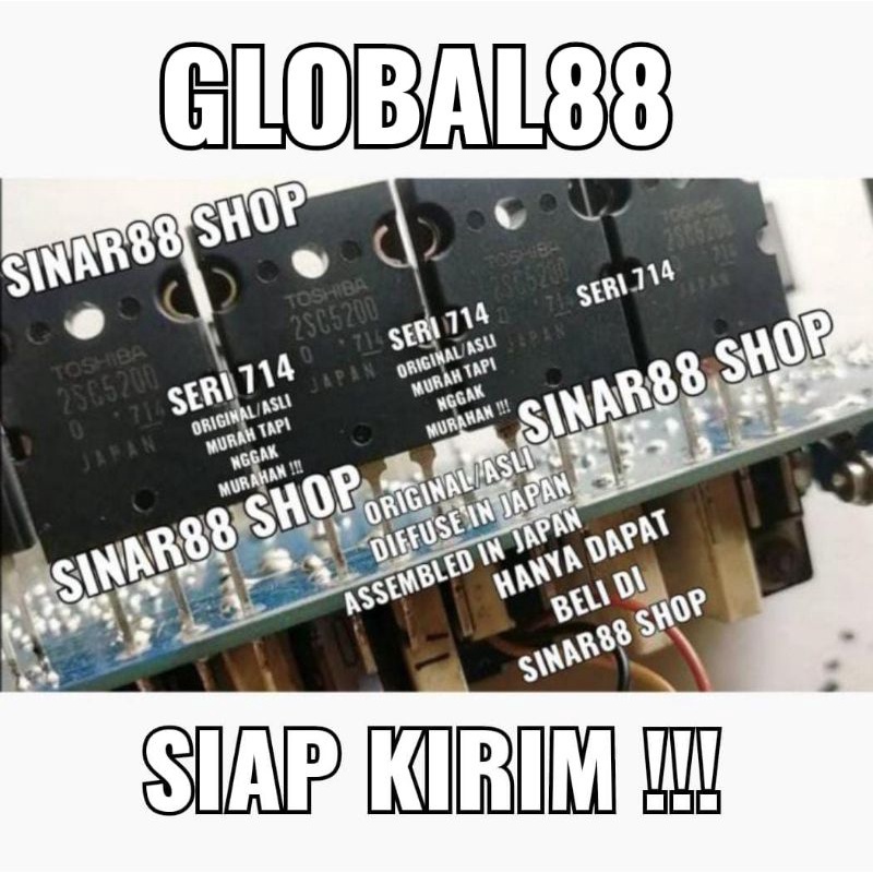 ราคา 1 ชุด ORIGINAL JAPAN LOT714 LOT 714 1943 + 5200 TRANSISTOR FINAL TOSHIBA 2SA1943 2SC5200 SA1943