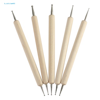 Farfi  5Pcs/Set Pro 2-Way Wooden Nail Art Dotting Dot Pen Painting DIY Manicure Tools