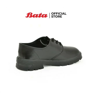 Bata รองเท้านักเรียนคัทชูประถมศึกษามัธยมศึกษาแบบทางการ หนังเงา หัวมนแบบผูกเชือก เสริมส้น 1 นิ้ว สีดำ รหัส 4216126