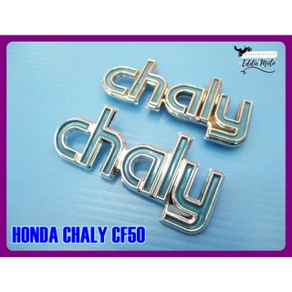 HONDA CHALY CF50 BODY EMBLEM ALUMINIUM "BLUE" DECAL RH&amp;LH // โลโก้ติดตัวถัง HONDA CHALY CF50 สีฟ้า ซ้าย/ขวา